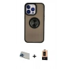 MARSİLYAN™- iPhone 13 Pro Max Kılıf Yörünge Çizgi - Şeffaf Maxco Cam Ekran Koruyucu + Rainbow Kamera Lens Koruma Cam - MI