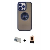 MARSİLYAN™- iPhone 13 Pro Max Kılıf Yörünge Çizgi - Şeffaf Maxco Cam Ekran Koruyucu + Rainbow Kamera Lens Koruma Cam - MI