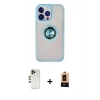 MARSİLYAN™- iPhone 13 Pro Max Kılıf Yörünge Çizgi - Şeffaf Maxco Cam Ekran Koruyucu + Shine Kamera Lens - GD