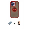 MARSİLYAN™- iPhone 13 Pro Max Kılıf Yörünge Çizgi - Şeffaf Maxco Cam Ekran Koruyucu + Shine Kamera Lens Koruma Cam - GI