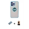 MARSİLYAN™- iPhone 13 Pro Max Kılıf Yörünge Çizgi - Şeffaf Maxco Cam Ekran Koruyucu + Shine Kamera Lens Koruma Cam - GI
