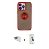 MARSİLYAN™- iPhone 13 Pro Max Kılıf Yörünge Çizgi - Şeffaf Pasifik Cam Ekran Koruyucu + Pers Alüminyum Kamera Lens - GI