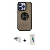 MARSİLYAN™- iPhone 13 Pro Max Kılıf Yörünge Çizgi - Şeffaf Pasifik Cam Ekran Koruyucu + Pers Alüminyum Kamera Lens - GI