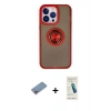 MARSİLYAN™- iPhone 13 Pro Max Kılıf Yörünge Çizgi - Şeffaf Pasifik Cam Ekran Koruyucu + Shine Kamera Lens Koruma Cam - PE