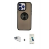 MARSİLYAN™- iPhone 13 Pro Max Kılıf Yörünge Çizgi - Şeffaf Pasifik Cam Ekran Koruyucu + Pers Alüminyum Kamera Lens - SABE