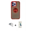 MARSİLYAN™- iPhone 13 Pro Max Kılıf Yörünge Çizgi - Şeffaf Pasifik Cam Ekran Koruyucu + Pers Alüminyum Kamera Lens - SABE