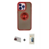 MARSİLYAN™- iPhone 13 Pro Max Kılıf Yörünge Çizgi - Siyah 6D Mat Seramik Hayalet Nano Ekran Koruyucu + Rainbow Kamera Lens Koruma Cam - KI
