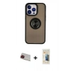 MARSİLYAN™- iPhone 13 Pro Max Kılıf Yörünge Çizgi - Siyah 6D Mat Seramik Hayalet Nano Ekran Koruyucu + Rainbow Kamera Lens Koruma Cam - KI