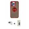 MARSİLYAN™- iPhone 13 Pro Max Kılıf Yörünge Çizgi - Siyah 6D Mat Seramik Hayalet Nano Ekran Koruyucu + Pers Alüminyum Kamera Lens - LT