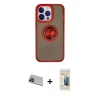 MARSİLYAN™- iPhone 13 Pro Max Kılıf Yörünge Çizgi - Siyah 6D Mat Seramik Hayalet Nano Ekran Koruyucu + Rainbow Kamera Lens Koruma Cam - MI