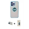 MARSİLYAN™- iPhone 13 Pro Max Kılıf Yörünge Çizgi - Siyah 6D Mat Seramik Hayalet Nano Ekran Koruyucu + Rainbow Kamera Lens Koruma Cam - MI