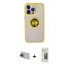 MARSİLYAN™- iPhone 13 Pro Max Kılıf Yörünge Çizgi - Siyah 6D Mat Seramik Hayalet Nano Ekran Koruyucu + Rainbow Kamera Lens Koruma Cam - MI