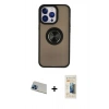 MARSİLYAN™- iPhone 13 Pro Max Kılıf Yörünge Çizgi - Siyah 6D Mat Seramik Hayalet Nano Ekran Koruyucu + Rainbow Kamera Lens Koruma Cam - MI