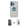 MARSİLYAN™- iPhone 13 Pro Max Kılıf Yörünge Çizgi - Siyah 6D Mat Seramik Hayalet Nano Ekran Koruyucu + Neon Fosforlu Kamera Lens - YL