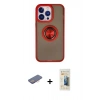 MARSİLYAN™- iPhone 13 Pro Max Kılıf Yörünge Çizgi - Siyah 6D Mat Seramik Hayalet Nano Ekran Koruyucu + Renkli Kamera Lens Koruma Cam - PE
