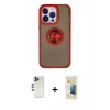 MARSİLYAN™- iPhone 13 Pro Max Kılıf Yörünge Çizgi - Siyah 6D Mat Seramik Hayalet Nano Ekran Koruyucu + Shine Kamera Lens - GD