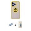MARSİLYAN™- iPhone 13 Pro Max Kılıf Yörünge Çizgi - Siyah 6D Mat Seramik Hayalet Nano Ekran Koruyucu + Shine Kamera Lens Koruma Cam - MI