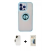 MARSİLYAN™- iPhone 13 Pro Max Kılıf Yörünge Çizgi - Siyah 6D Mat Seramik Hayalet Nano Ekran Koruyucu + Shine Kamera Lens - GD