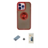 MARSİLYAN™- iPhone 13 Pro Max Kılıf Yörünge Çizgi - Siyah 6D Mat Seramik Hayalet Nano Ekran Koruyucu + Shine Kamera Lens Koruma Cam - GI