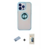 MARSİLYAN™- iPhone 13 Pro Max Kılıf Yörünge Çizgi - Siyah 6D Mat Seramik Hayalet Nano Ekran Koruyucu + Shine Kamera Lens Koruma Cam - MI