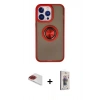 MARSİLYAN™- iPhone 13 Pro Max Kılıf Yörünge Çizgi - Siyah Bilvis 3D Cam Ekran Koruyucu + Pers Alüminyum Kamera Lens - KI