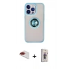 MARSİLYAN™- iPhone 13 Pro Max Kılıf Yörünge Çizgi - Siyah Bilvis 3D Cam Ekran Koruyucu + Pers Alüminyum Kamera Lens - KI