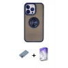 MARSİLYAN™- iPhone 13 Pro Max Kılıf Yörünge Çizgi - Siyah Bilvis 5in1 3D Magic Cam Ekran Koruyucu + Shine Kamera Lens Koruma Cam - GI