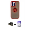 MARSİLYAN™- iPhone 13 Pro Max Kılıf Yörünge Çizgi - Siyah Bilvis 5in1 3D Magic Cam Ekran Koruyucu + Raze Metal Kamera Lens - GD