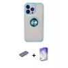 MARSİLYAN™- iPhone 13 Pro Max Kılıf Yörünge Çizgi - Siyah Bilvis 5in1 3D Magic Cam Ekran Koruyucu + Renkli Kamera Lens Koruma Cam - MI