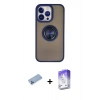 MARSİLYAN™- iPhone 13 Pro Max Kılıf Yörünge Çizgi - Siyah Bilvis 5in1 3D Magic Cam Ekran Koruyucu + Shine Kamera Lens Koruma Cam - MI