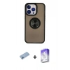 MARSİLYAN™- iPhone 13 Pro Max Kılıf Yörünge Çizgi - Siyah Bilvis 5in1 3D Magic Cam Ekran Koruyucu + Shine Kamera Lens Koruma Cam - MI