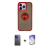 MARSİLYAN™- iPhone 13 Pro Max Kılıf Yörünge Çizgi - Siyah Bilvis 5in1 3D Magic Cam Ekran Koruyucu + Neon Fosforlu Kamera Lens - MI