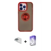 MARSİLYAN™- iPhone 13 Pro Max Kılıf Yörünge Çizgi - Siyah Bilvis 5in1 3D Magic Cam Ekran Koruyucu + Pers Alüminyum Kamera Lens - SABE