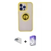 MARSİLYAN™- iPhone 13 Pro Max Kılıf Yörünge Çizgi - Siyah Bilvis 5in1 3D Magic Cam Ekran Koruyucu + Pers Alüminyum Kamera Lens - SABE