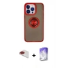 MARSİLYAN™- iPhone 13 Pro Max Kılıf Yörünge Çizgi - Siyah Bilvis 5in1 3D Magic Cam Ekran Koruyucu + Pers Alüminyum Kamera Lens - KI