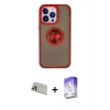 MARSİLYAN™- iPhone 13 Pro Max Kılıf Yörünge Çizgi - Siyah Bilvis 5in1 3D Magic Cam Ekran Koruyucu + Rainbow Kamera Lens Koruma Cam - REGD