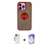 MARSİLYAN™- iPhone 13 Pro Max Kılıf Yörünge Çizgi - Siyah Bilvis 5in1 3D Magic Cam Ekran Koruyucu + Shine Kamera Lens - GD