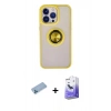 MARSİLYAN™- iPhone 13 Pro Max Kılıf Yörünge Çizgi - Siyah Bilvis 5in1 5D Magic Hayalet Cam Ekran Koruyucu + Shine Kamera Lens Koruma Cam - MI