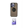 MARSİLYAN™- iPhone 13 Pro Max Kılıf Yörünge Çizgi - Siyah Bilvis 5in1 5D Magic Hayalet Cam Ekran Koruyucu