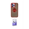MARSİLYAN™- iPhone 13 Pro Max Kılıf Yörünge Çizgi - Siyah Bilvis 5in1 5D Magic Hayalet Cam Ekran Koruyucu