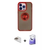 MARSİLYAN™- iPhone 13 Pro Max Kılıf Yörünge Çizgi - Siyah Bilvis 5in1 5D Magic Hayalet Cam Ekran Koruyucu + Gold Pers Alüminyum Kamera Lens