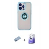 MARSİLYAN™- iPhone 13 Pro Max Kılıf Yörünge Çizgi - Siyah Bilvis 5in1 5D Magic Hayalet Cam Ekran Koruyucu + Shine Kamera Lens Koruma Cam - MI