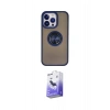 MARSİLYAN™- iPhone 13 Pro Max Kılıf Yörünge Çizgi - Siyah Bilvis 5in1 5D Magic Hayalet Cam Ekran Koruyucu