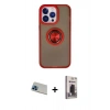 MARSİLYAN™- iPhone 13 Pro Max Kılıf Yörünge Çizgi - Siyah Bilvis Hayalet Cam Ekran Koruyucu + Rainbow Kamera Lens Koruma Cam - MI