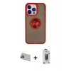 MARSİLYAN™- iPhone 13 Pro Max Kılıf Yörünge Çizgi - Siyah Bilvis Hayalet Cam Ekran Koruyucu + Rainbow Kamera Lens Koruma Cam - MR