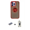 MARSİLYAN™- iPhone 13 Pro Max Kılıf Yörünge Çizgi - Siyah Bilvis Hayalet Cam Ekran Koruyucu + Renkli Kamera Lens Koruma Cam - SI