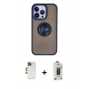 MARSİLYAN™- iPhone 13 Pro Max Kılıf Yörünge Çizgi - Siyah Bilvis Hayalet Cam Ekran Koruyucu + Shine Kamera Lens - GD