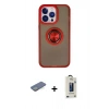 MARSİLYAN™- iPhone 13 Pro Max Kılıf Yörünge Çizgi - Siyah Bilvis Hayalet Cam Ekran Koruyucu + Renkli Kamera Lens Koruma Cam - YL