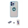 MARSİLYAN™- iPhone 13 Pro Max Kılıf Yörünge Çizgi - Siyah Joko 5D Cam + Renkli Kamera Lens Koruma Cam - MI
