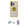 MARSİLYAN™- iPhone 13 Pro Max Kılıf Yörünge Çizgi - Siyah Joko 5D Cam + Shine Kamera Lens Koruma Cam - MI